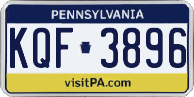 PA license plate KQF3896