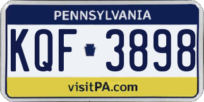 PA license plate KQF3898