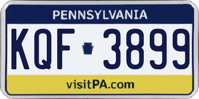 PA license plate KQF3899