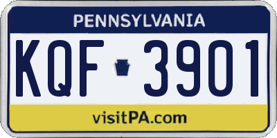 PA license plate KQF3901