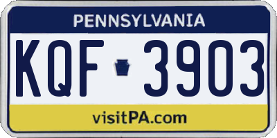 PA license plate KQF3903