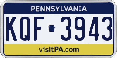 PA license plate KQF3943