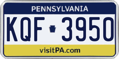 PA license plate KQF3950