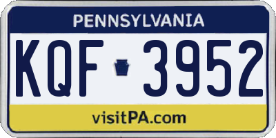 PA license plate KQF3952