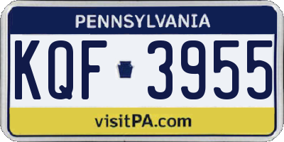 PA license plate KQF3955