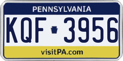 PA license plate KQF3956