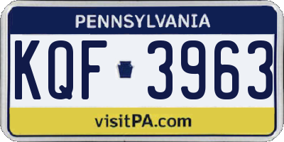 PA license plate KQF3963