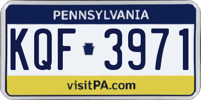PA license plate KQF3971