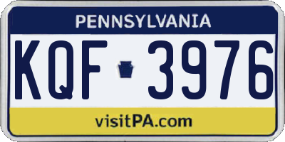 PA license plate KQF3976