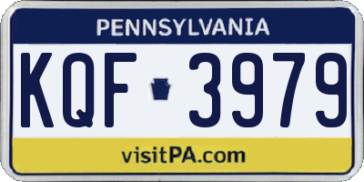 PA license plate KQF3979