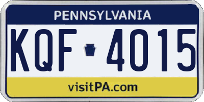 PA license plate KQF4015