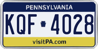 PA license plate KQF4028