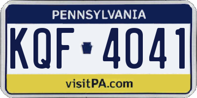 PA license plate KQF4041