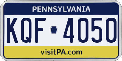 PA license plate KQF4050