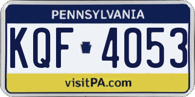 PA license plate KQF4053