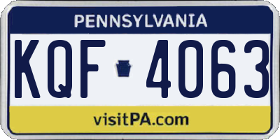 PA license plate KQF4063