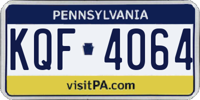 PA license plate KQF4064
