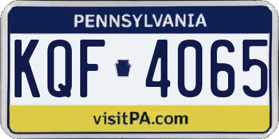 PA license plate KQF4065