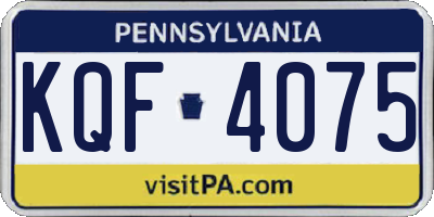 PA license plate KQF4075