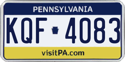 PA license plate KQF4083