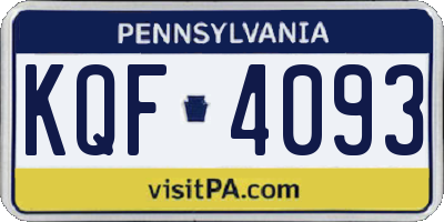 PA license plate KQF4093