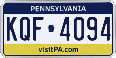 PA license plate KQF4094