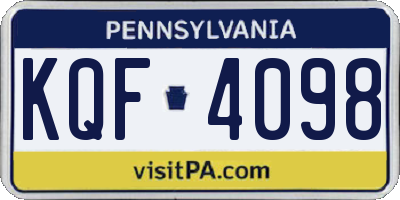 PA license plate KQF4098