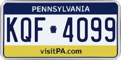 PA license plate KQF4099