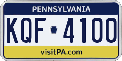 PA license plate KQF4100