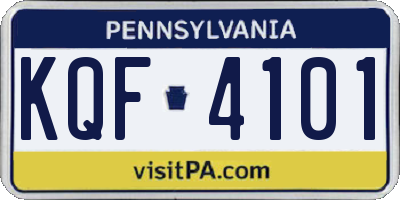 PA license plate KQF4101