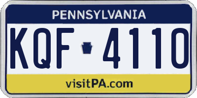 PA license plate KQF4110
