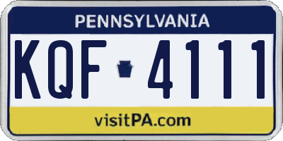 PA license plate KQF4111