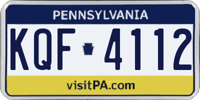 PA license plate KQF4112