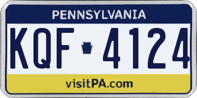 PA license plate KQF4124