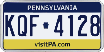 PA license plate KQF4128