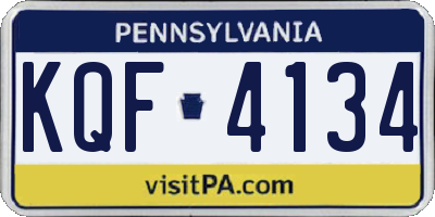 PA license plate KQF4134