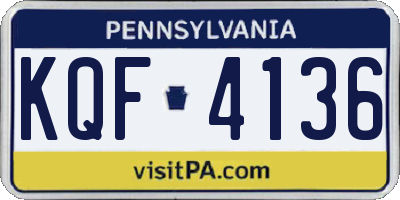PA license plate KQF4136