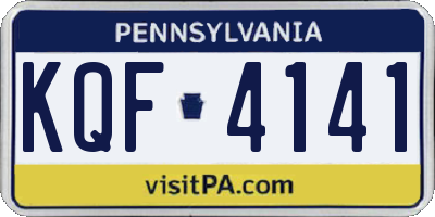 PA license plate KQF4141