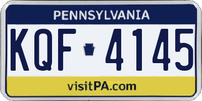 PA license plate KQF4145