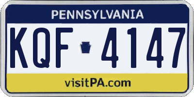 PA license plate KQF4147