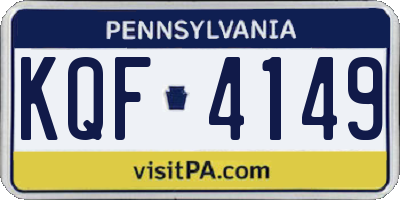 PA license plate KQF4149