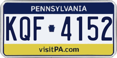 PA license plate KQF4152