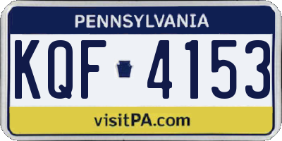 PA license plate KQF4153