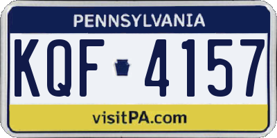 PA license plate KQF4157