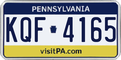 PA license plate KQF4165