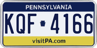 PA license plate KQF4166