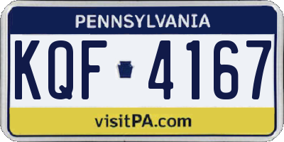 PA license plate KQF4167