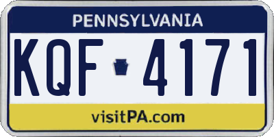PA license plate KQF4171