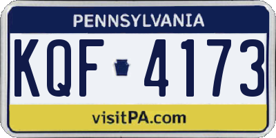 PA license plate KQF4173