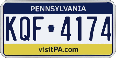 PA license plate KQF4174